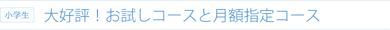 お試し・月額指定コース