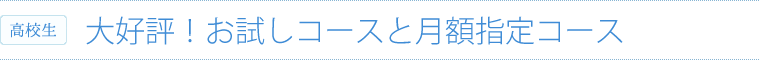 お試し・月額指定コース