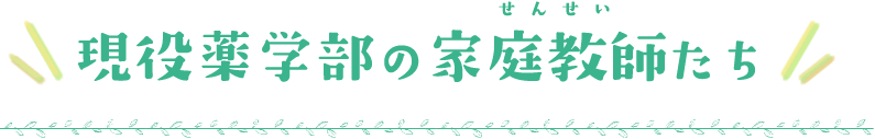 現役薬学部の家庭教師たち